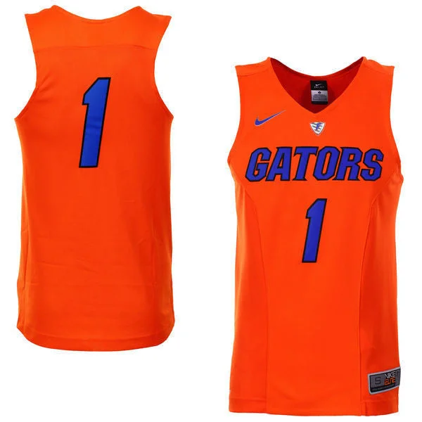 Florida Gators #1 Orange Blue Numbers Basketball College Basketball Jersey