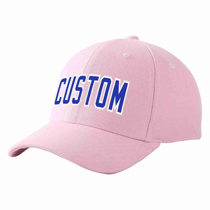 Custom Pink Royal-White Curved Eaves Sport Baseball Cap Design for Men/Women/Youth