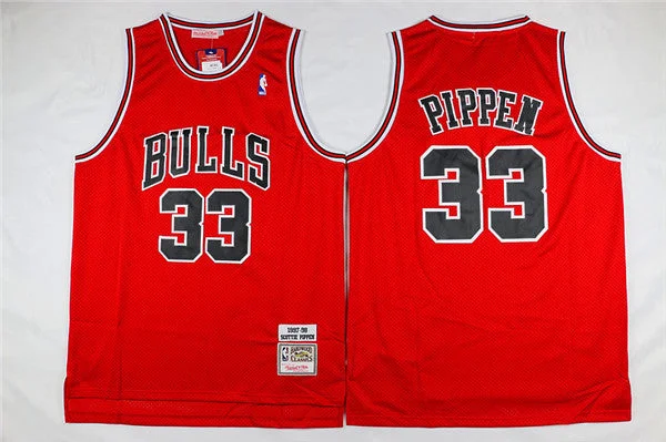 Bulls 33 Scottie Pippen Red 1997-98 Season Hardwood Classics Basketball Jersey