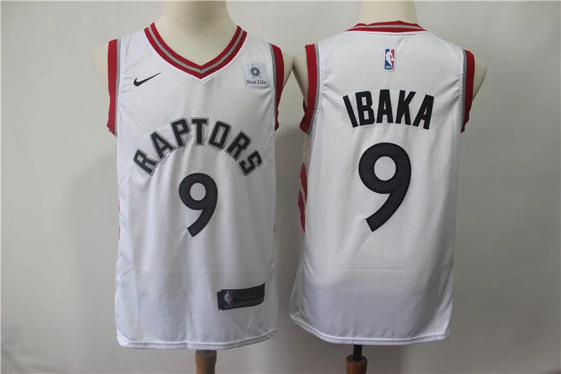 Raptors 9 Serge Ibaka White Swingman Basketball Jersey