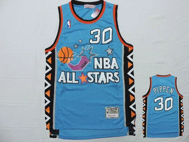 1996 All Star 30 Scottie Pippen Teal Hardwood Classics Basketball Jersey