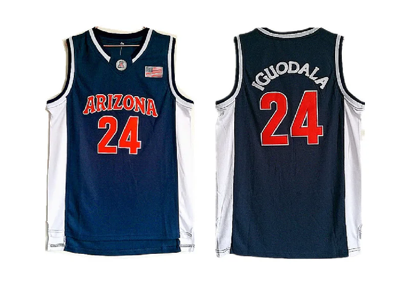 Arizona Wildcats 24 Andre Iguodala Navy College Basketball Basketball Jersey