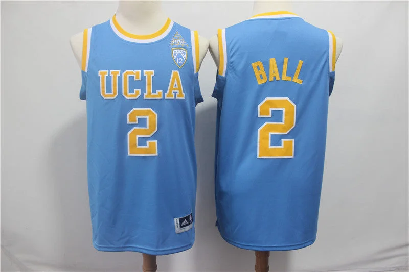 UCLA Bruins 2 Lonzo Ball Light Blue Pac-12 College Basketball Basketball Jersey