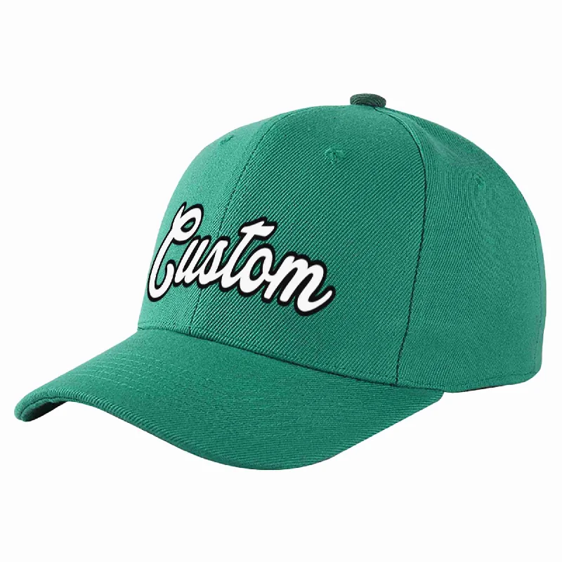 Custom Light Green White-Black Curved Eaves Sport Baseball Cap Design for Men/Women/Youth