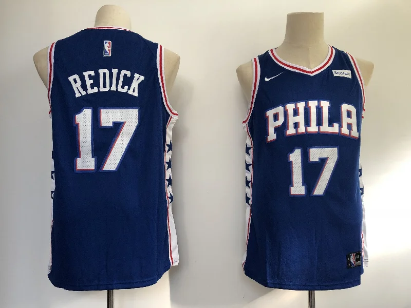 76ers 17 JJ Redick Blue Swingman Basketball Jersey