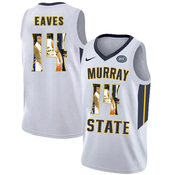 Murray State Racers 14 Jaiveon Eaves White Fashion College Basketball Basketball Jersey