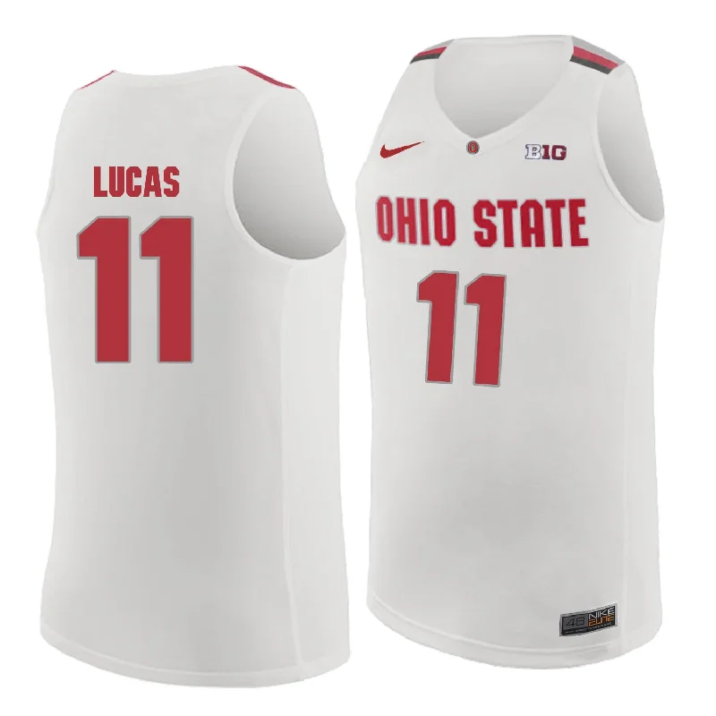 Ohio State Buckeyes 11 Jerry Lucas White College Basketball Basketball Jersey