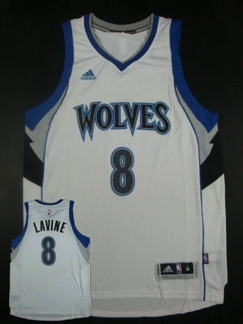 Timberwolves 8 Lavine White New Revolution 30 Basketball Jerseys