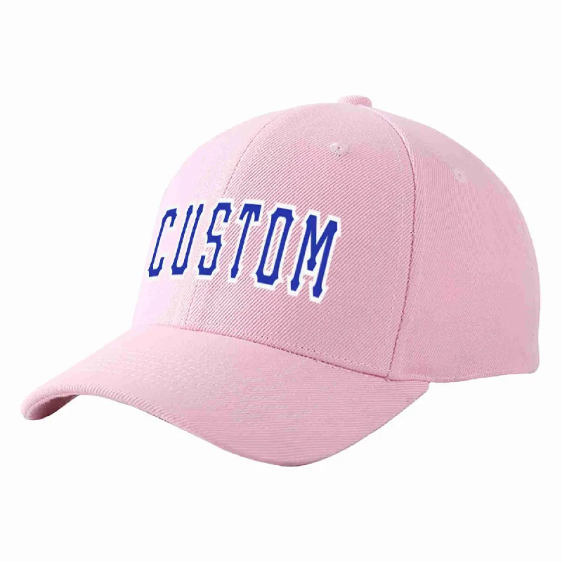 Custom Pink Royal-White Curved Eaves Sport Baseball Cap Design for Men/Women/Youth