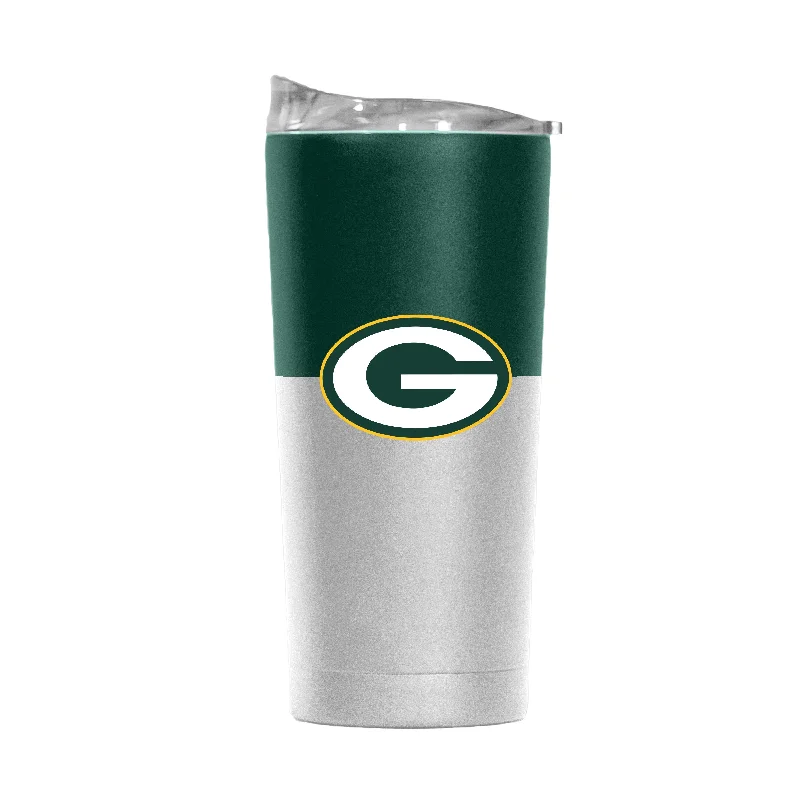 Green Bay Packers 20oz Colorblock White Powder Coat Tumbler