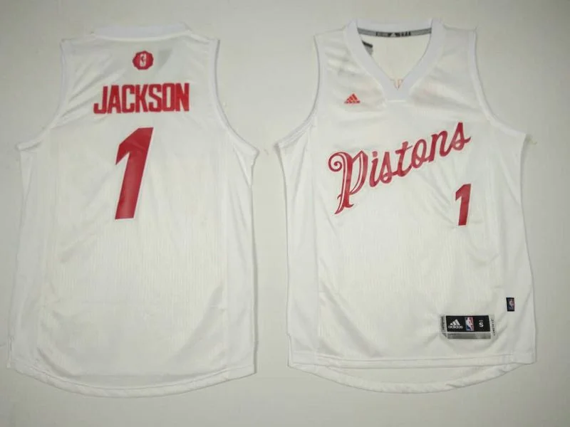 Pistons 1 Reggie Jackson White 2016 Christmas Day Swingman Basketball Jersey