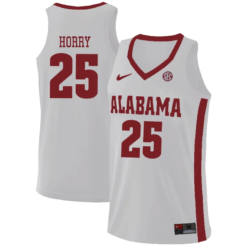 Alabama Crimson Tide 25 Robert Horry White College Basketball Basketball Jersey