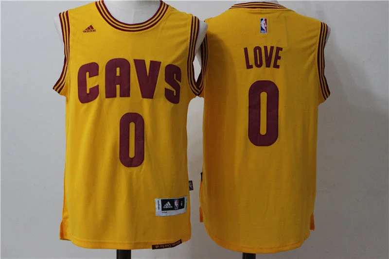 Cavaliers 0 Kevin Love Yellow Swingman Basketball Jersey