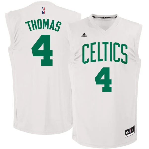 Celtics 4 Isaiah Thomas White Chase Fashion Replica Basketball Jersey