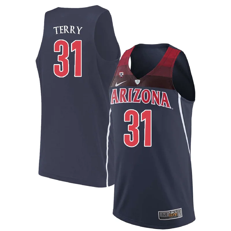 Arizona Wildcats 31 Jason Terry Navy College Basketball Basketball Jersey