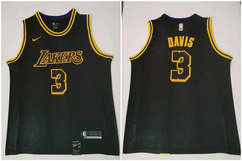 Lakers 3 Anthony Davis Black City Edition Swingman Basketball Jersey