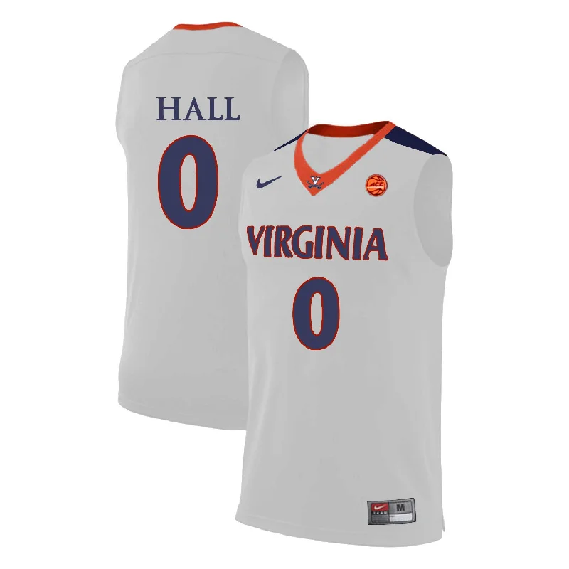 Virginia Cavaliers 0 Devon Hall White College Basketball Basketball Jersey