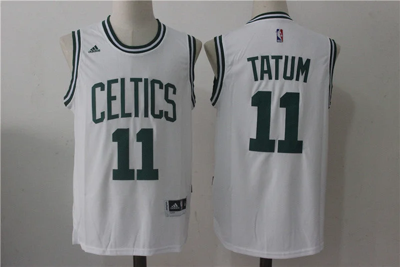 Celtics 11 Jayson Tatum White Swingman Basketball Jersey