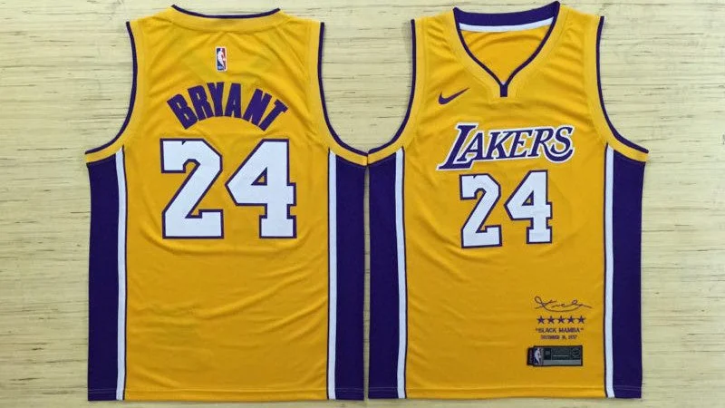 Lakers 24 kobe Bryant Yellow Black Mamba Swingman Basketball Jersey