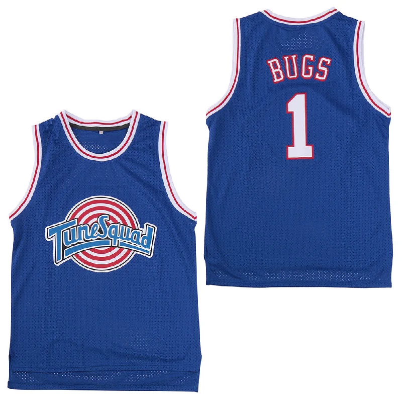 Tune Squad 1 "Bugs" Blue Stitched Movie Basketball Basketball Jersey