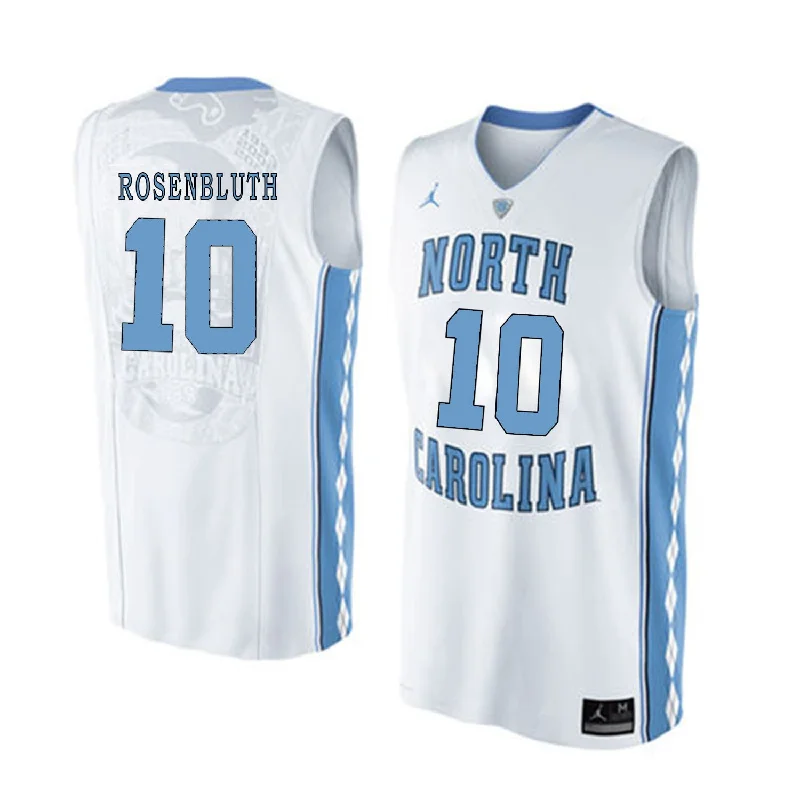 North Carolina Tar Heels 10 Lennie Rosenbluth White College Basketball Basketball Jersey