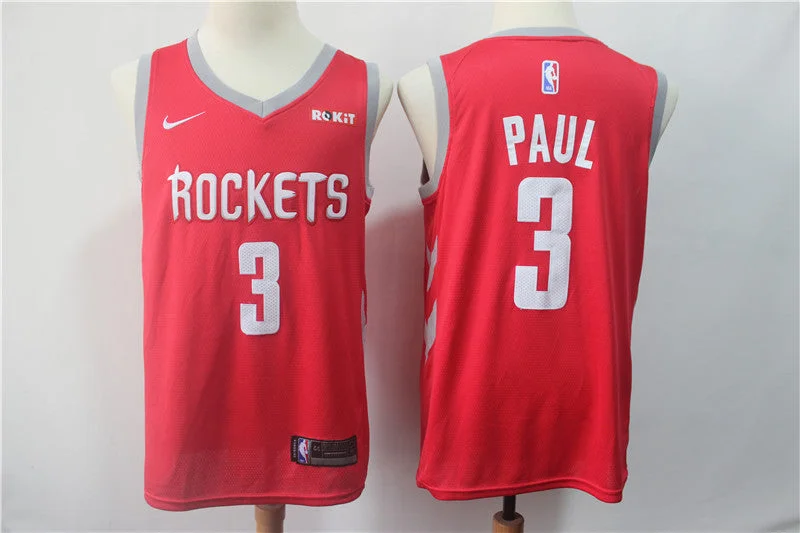 Rockets 3 Chris Paul Red Swingman Basketball Jersey