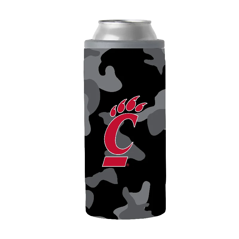 Cincinnati Black Camo 12oz Slim Can Coolie