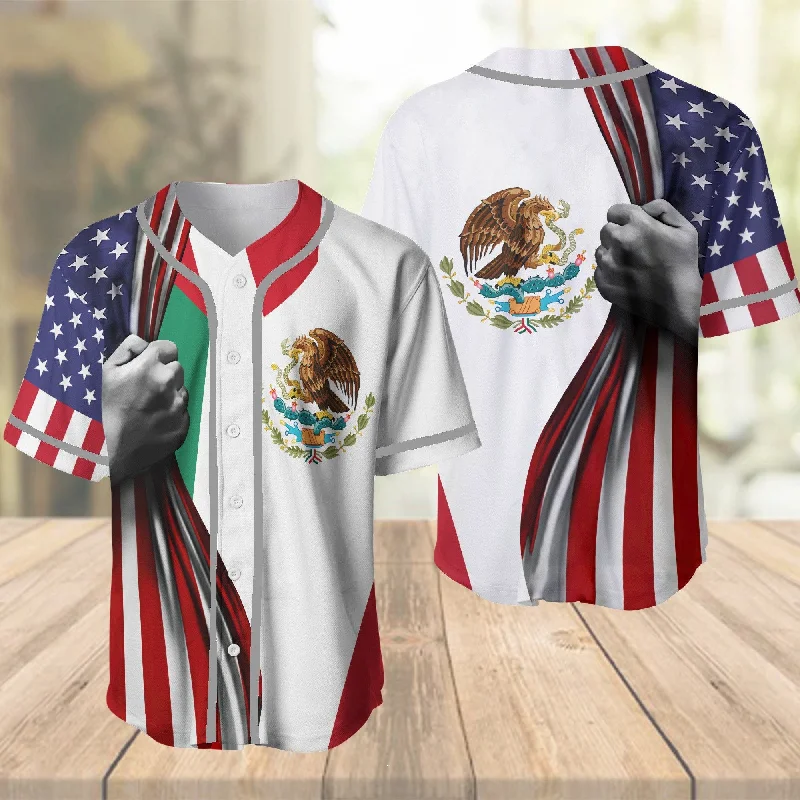 Mexico Skull Flag Personalized Baseball Jersey, Idea Gift for Mexican