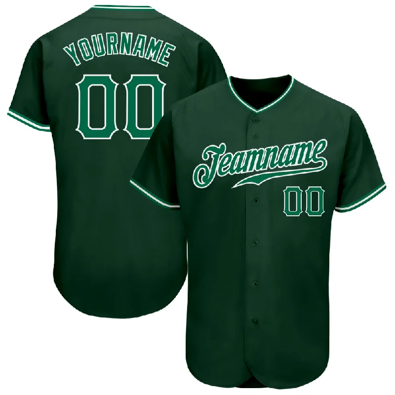 Custom Green Kelly Green-White Authentic Baseball Jersey