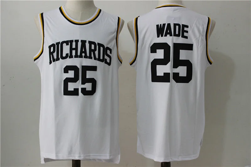 Richardson High School 25 Dwyane Wade White Basketball Basketball Jersey