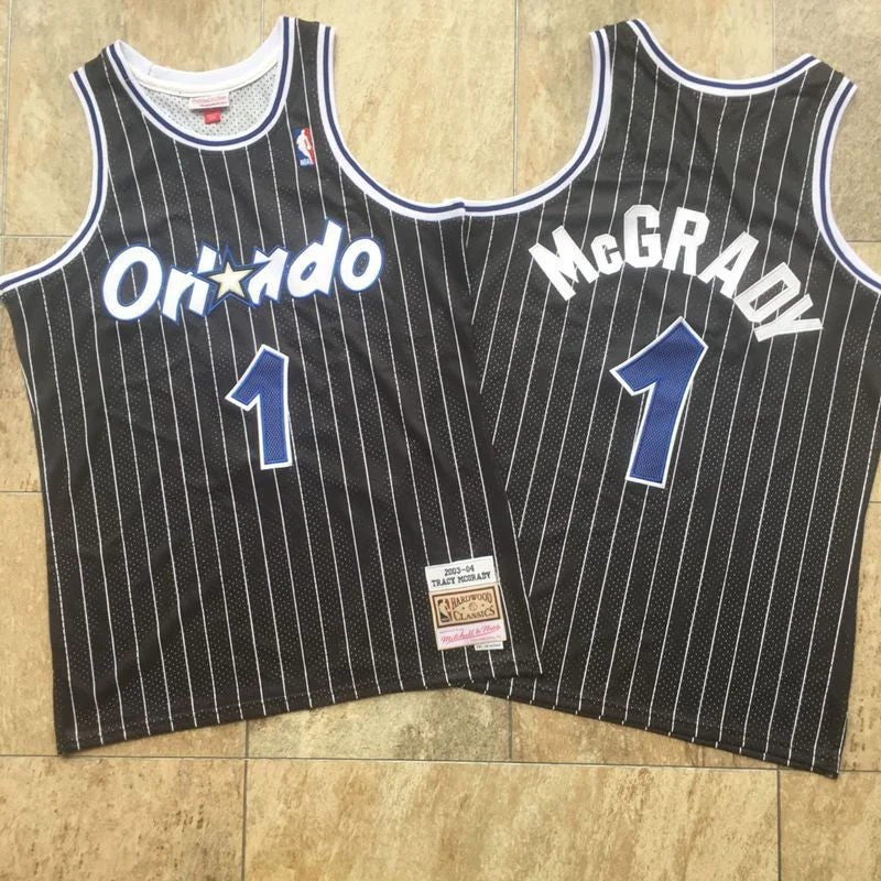 Magic 1 Tracy McGrady Black 2003-04 Hardwood Classics Swingman Basketball Jersey