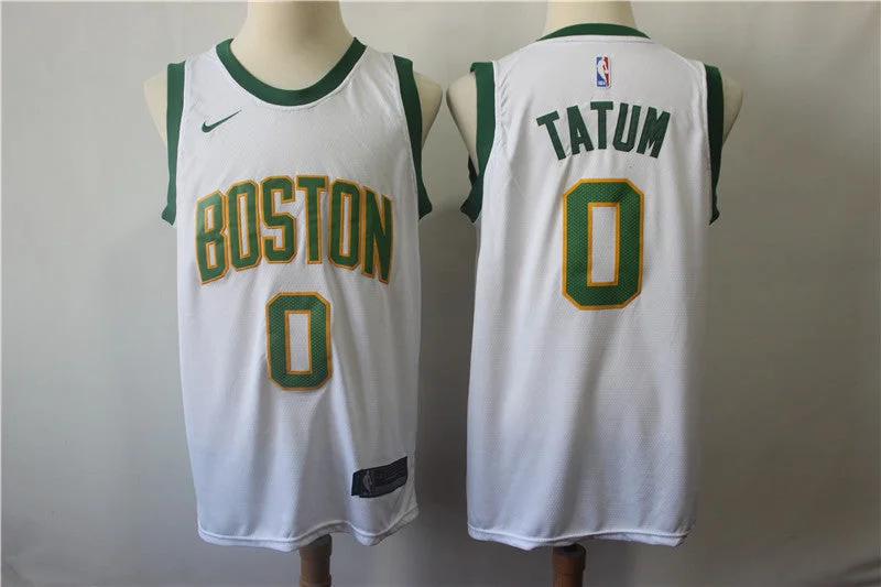 Celtics 0 Jayson Tatum White City Edition Swingman Basketball Jersey