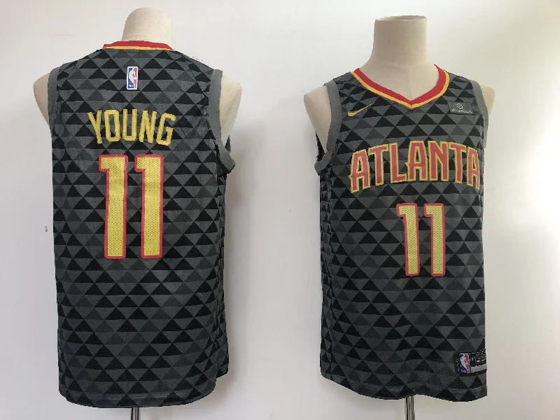 Hawks 11 Trae Young Black Swingman Basketball Jersey