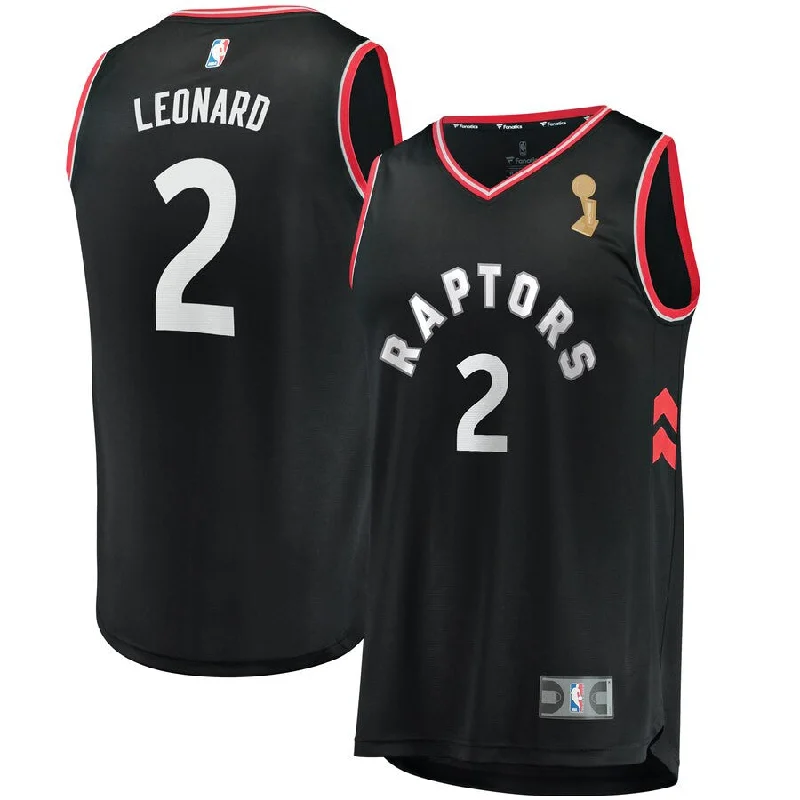 Raptors 2 Kawhi Leonard Black 2019 Finals Champions Swingman Basketball Jersey