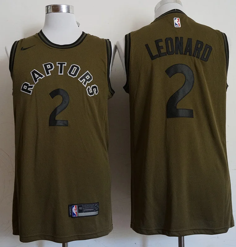 Raptors 2 Kawhi Leonard Olive Swingman Basketball Jersey