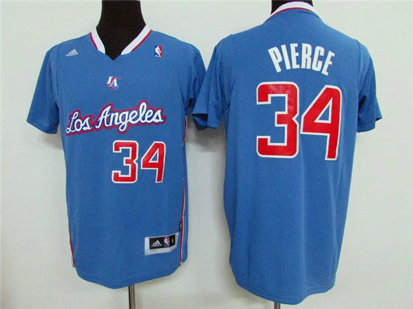 Clippers 34 Paul Pierce Light Blue Short Sleeve Swingman Basketball Jersey