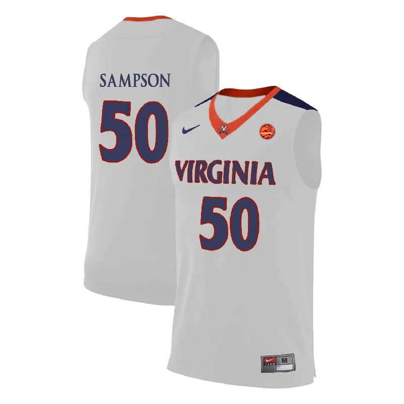 Virginia Cavaliers 50 Ralph Sampson White College Basketball Basketball Jersey