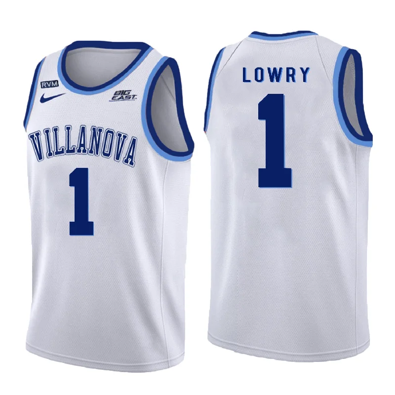 Villanova Wildcats 1 Kyle Lowry White College Basketball Basketball Jersey