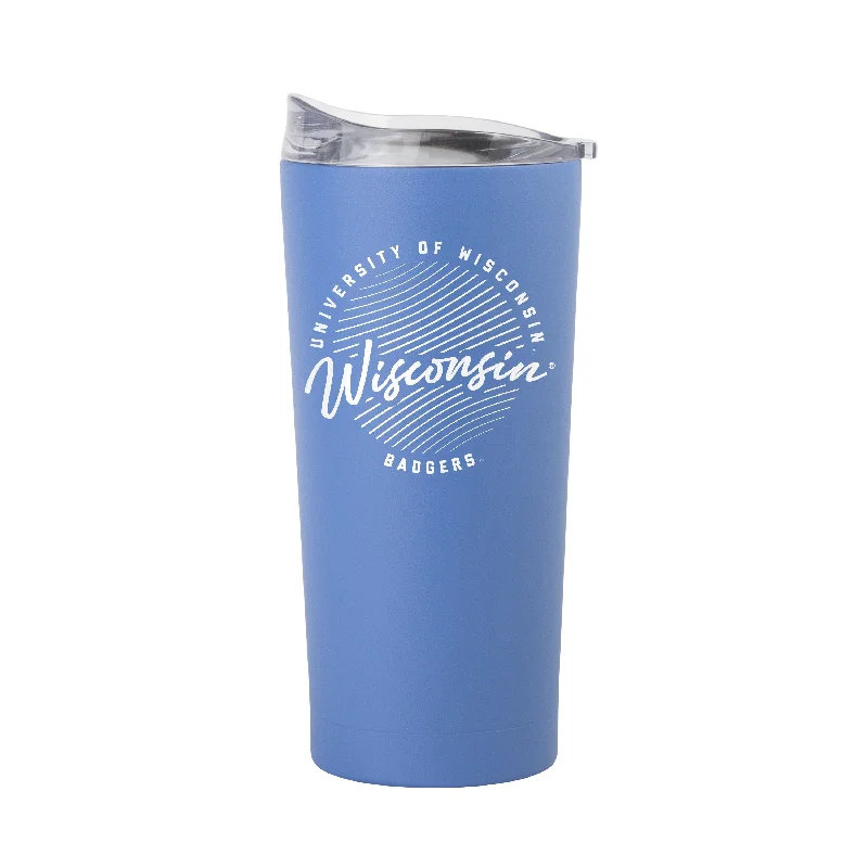 Wisconsin 20oz Retro Script Arctic Powder Coat Tumbler