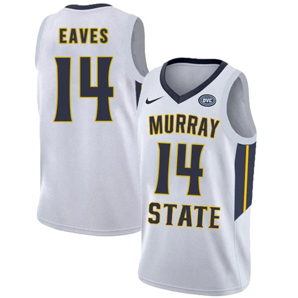 Murray State Racers 14 Jaiveon Eaves White College Basketball Basketball Jersey