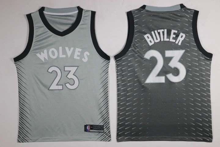 Timberwolves 23 Jimmy Butler Gray City Edition Swingman Basketball Jersey