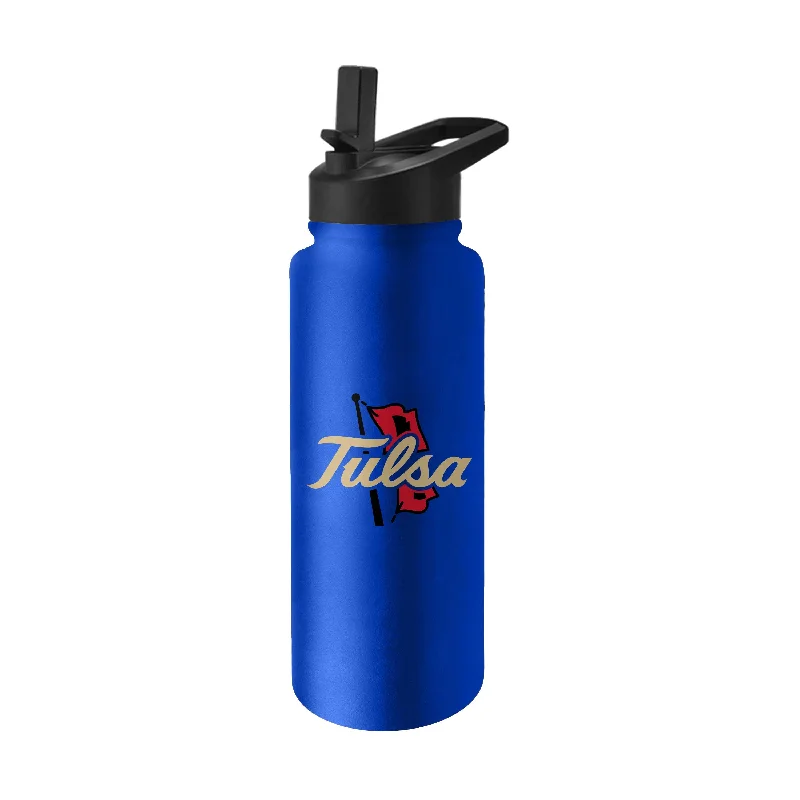 Tulsa Quencher Logo Flip Top Water Bottle