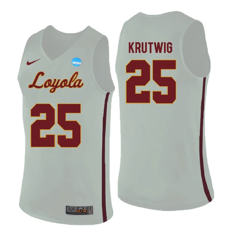 Loyola (Chi) Ramblers 25 Cameron Krutwig White College Basketball Basketball Jersey