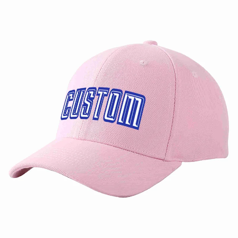 Custom Pink White-Royal Curved Eaves Sport Baseball Cap Design for Men/Women/Youth