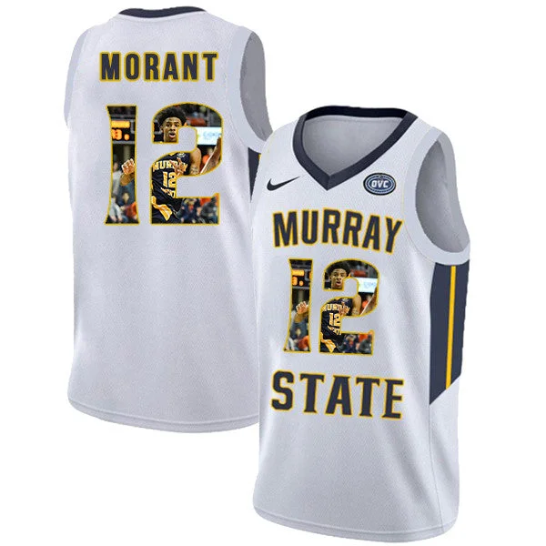 Murray State Racers 12 Ja Morant White Fashion College Basketball Basketball Jersey