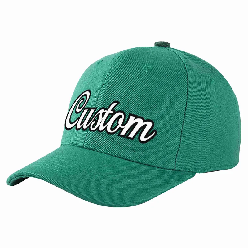 Custom Light Green White-Black Curved Eaves Sport Baseball Cap Design for Men/Women/Youth