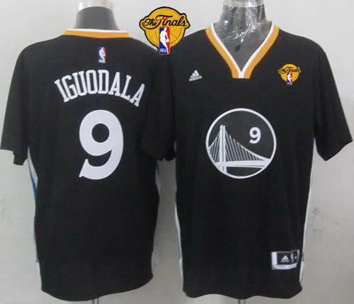 Warriors 9 Iguodala Black 2015 Finals Basketball Jersey