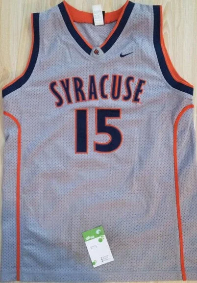 Syracuse 15 Carmelo Anthony Grey Basketball Jerseys