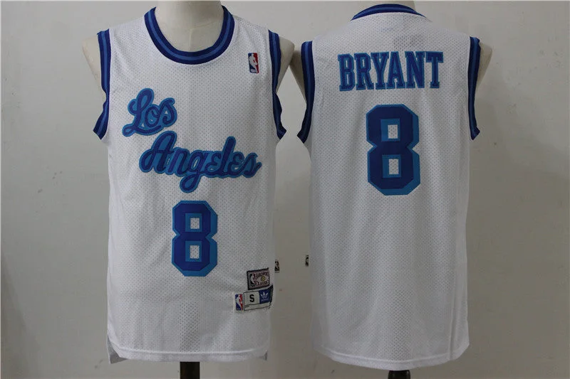 Lakers 8 Kobe Bryant White Hardwood Classics Basketball Jersey