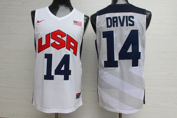 USA 14 Anthony Davis White 2012 Dream Team Basketball Jersey